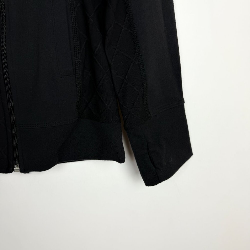 Beyond Yoga Asymmetric Full Zip‎ Supplex Knit Jacket Black Medium - Picture 2 of 9